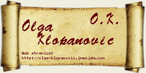 Olga Klopanović vizit kartica